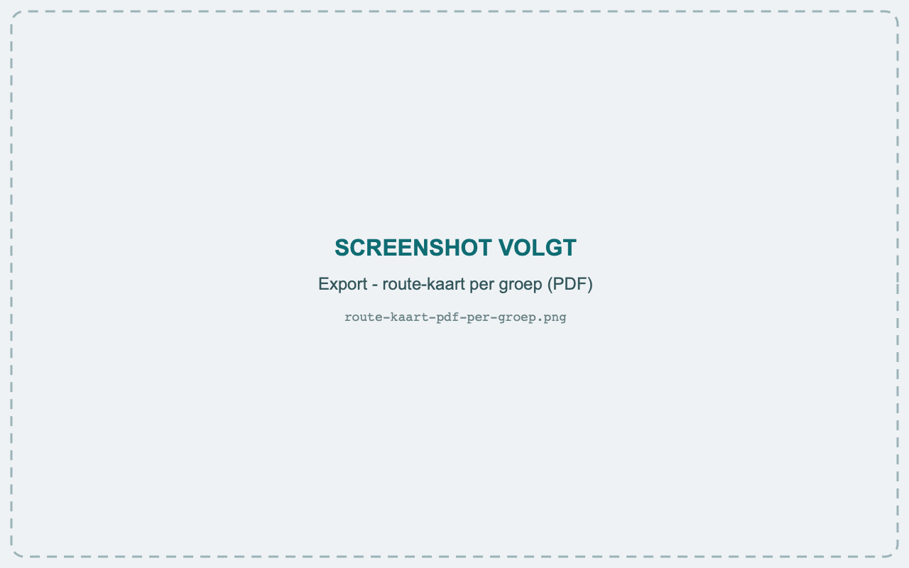 PDF-export met route-kaart en spel per kroeg voor een groep